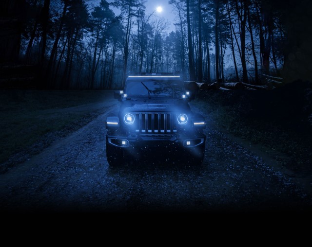 HELLA black magic LED lights on jeep