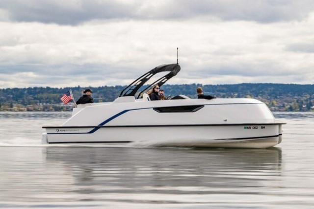 pure watercraft ev pontoon boat 